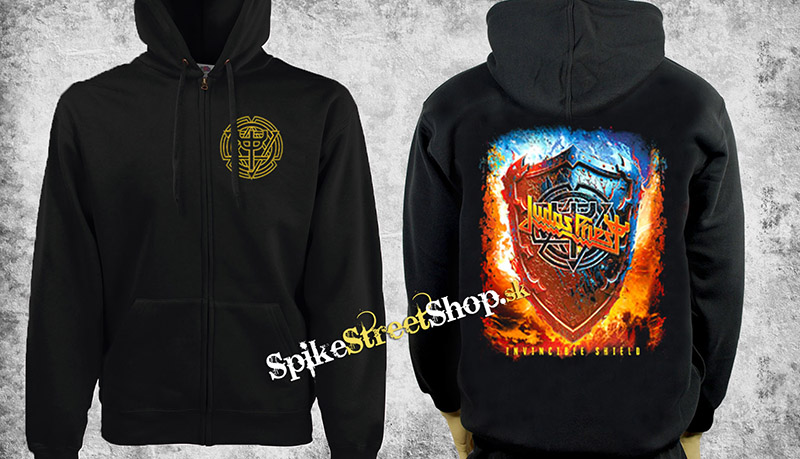 JUDAS PRIEST - Invincible Shield - čierna pánska mikina na zips