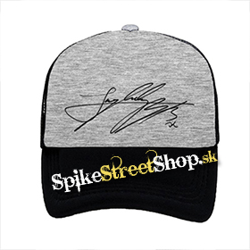 JUNGKOOK - SIgnature - šedočierna sieťkovaná šiltovka model "Trucker"