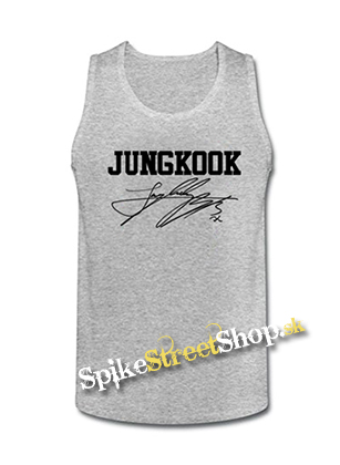 JUNGKOOK - Logo & SIgnature - Mens Vest Tank Top - šedé