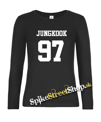 JUNGKOOK - 97 - čierne dámske tričko s dlhými rukávmi