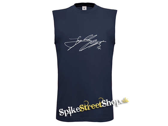 JUNGKOOK - Signature - Tmavomodré pánske tričko bez rukávov