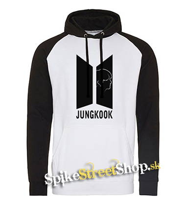 JUNGKOOK - BTS Logo Portrait - čiernobiela pánska mikina