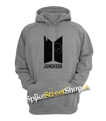 JUNGKOOK - BTS Logo Portrait - šedá pánska mikina