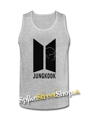 JUNGKOOK - BTS Logo Portrait - Mens Vest Tank Top - šedé