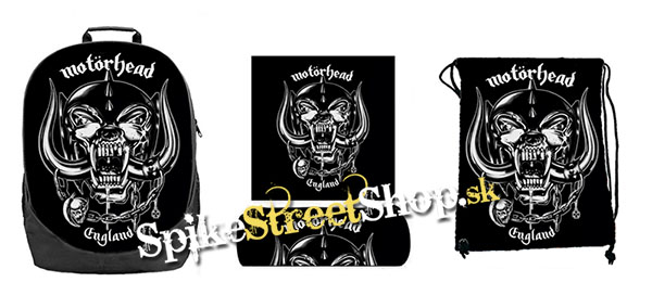 Hurá do školy - sada MOTORHEAD - England (ruksak, peračník a vak na prezuvky)