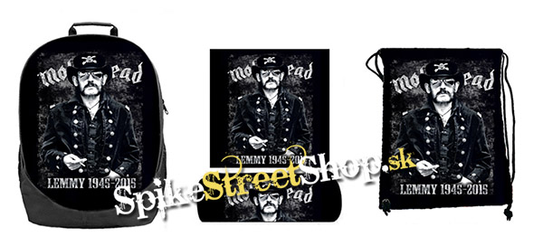 Hurá do školy - sada MOTORHEAD - Lemmy Portrait (ruksak, peračník a vak na prezuvky)