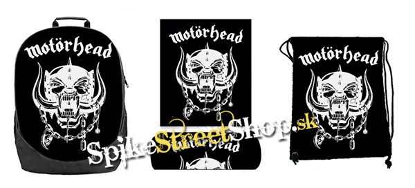 Hurá do školy - sada MOTORHEAD - Logo (ruksak, peračník a vak na prezuvky)