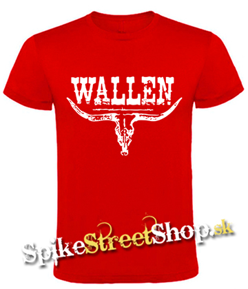 MORGAN WALLEN - Country Music Crest - červené pánske tričko