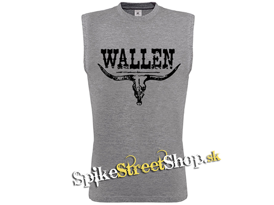 MORGAN WALLEN - Country Music Crest - Šedé pánske tričko bez rukávov