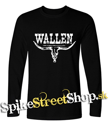 MORGAN WALLEN - Country Music Crest - čierne pánske tričko s dlhými rukávmi