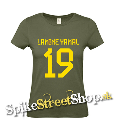 LAMINE YAMAL - 19 - khaki dámske tričko