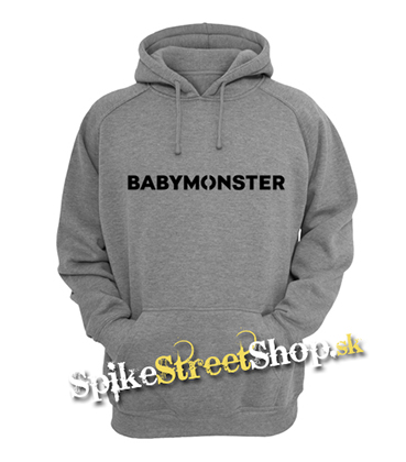BABYMONSTER - Logo Kpop Band - šedá pánska mikina