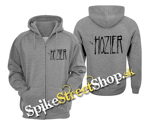 HOZIER - Logo Singer - šedá pánska mikina na zips