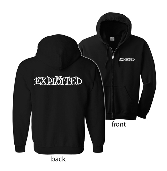 EXPLOITED - Logo White - mikina na zips