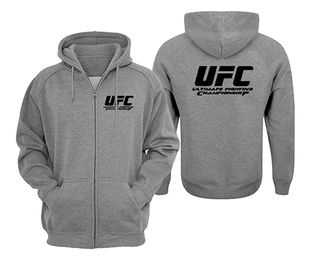 UFC - Logo - šedá detská mikina na zips