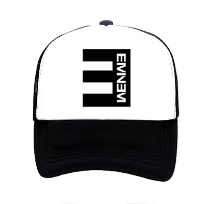 EMINEM - Logo Crest - čiernobiela sieťkovaná šiltovka model "Trucker"