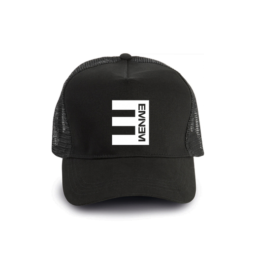 EMINEM - Logo Crest - čierna bavlnená sieťkovaná šiltovka model "Trucker Cap"