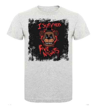 FIVE NIGHTS AT FREDDY´S - I Survived Five Nights- šedé detské tričko