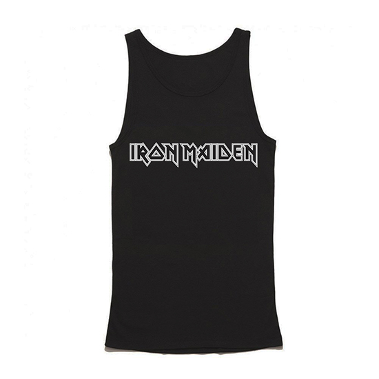 IRON MAIDEN - Logo White - Mens Vest Tank Top - čierne