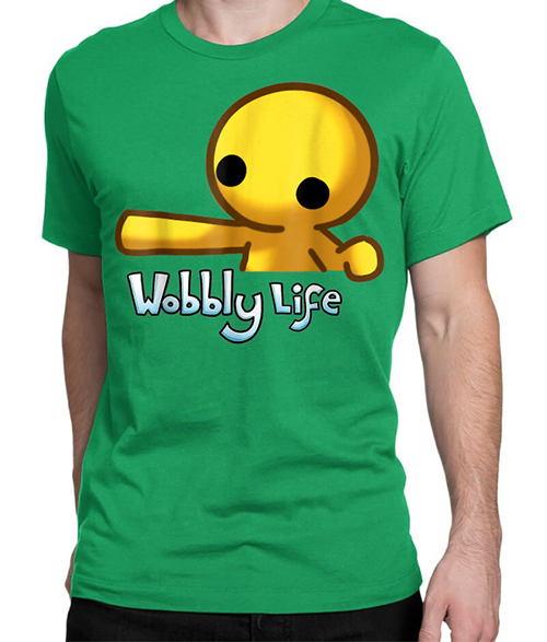 WOBBLY LIFE - zelené pánske tričko