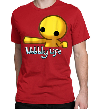 WOBBLY LIFE - červené pánske tričko