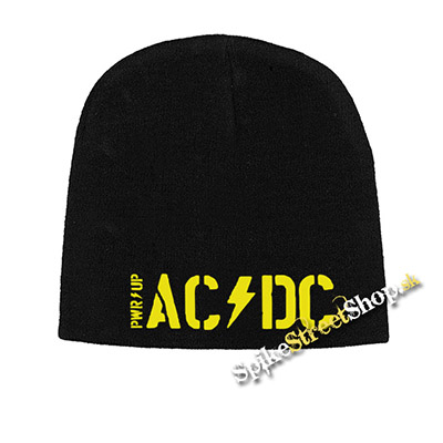 Čierna zimná čiapka AC/DC - Power Up Logo Big Yellow
