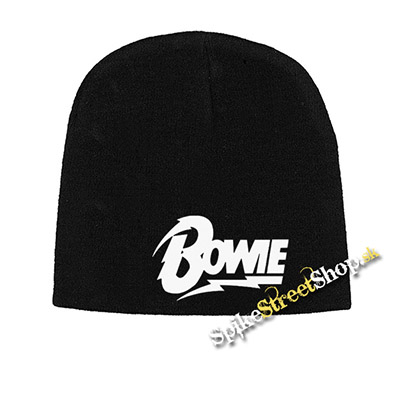 Čierna zimná čiapka DAVID BOWIE - Logo