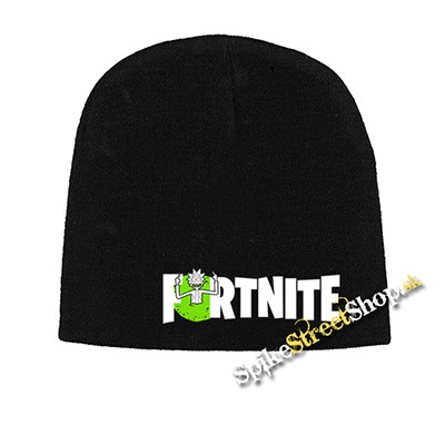 Čierna zimná čiapka FORTNITE Season 7 - Rick Sanchez Logo