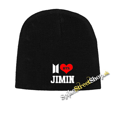Čierna zimná čiapka I LOVE JIMIN - Bangtan Boys