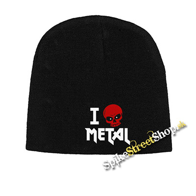 Čierna zimná čiapka I LOVE METAL