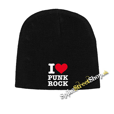Čierna zimná čiapka I LOVE PUNKROCK