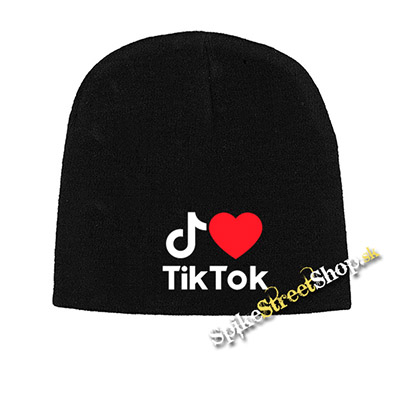 Čierna zimná čiapka I LOVE TIK TOK