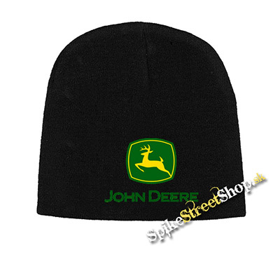 Čierna zimná čiapka JOHN DEERE - Logo Yellow Green
