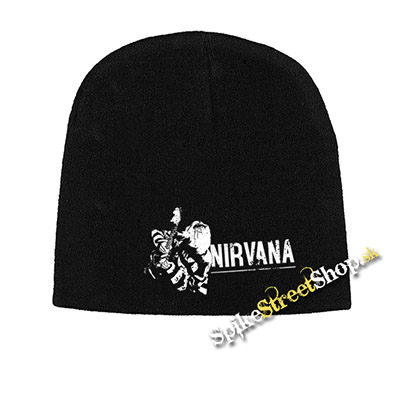 Čierna zimná čiapka NIRVANA - Kurt Cobain