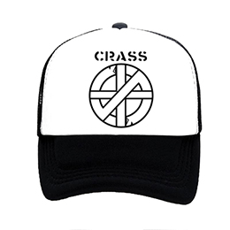 CRASS - Logo And Symbol Crest - čiernobiela sieťkovaná šiltovka model "Trucker"