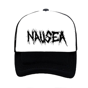 NAUSEA - Logo - čiernobiela sieťkovaná šiltovka model "Trucker"