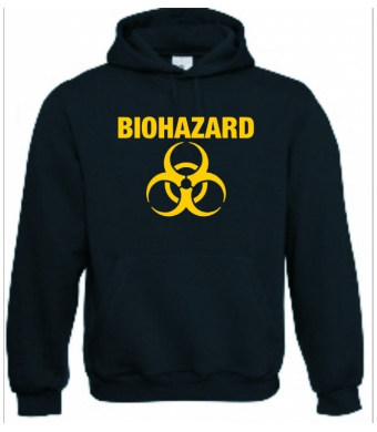 BIOHAZARD - Yellow Logo Crest - čierna pánska mikina