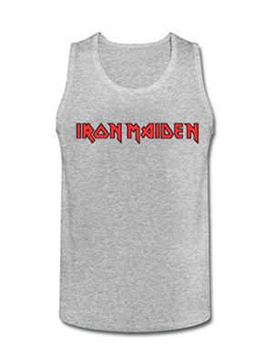 IRON MAIDEN - Logo Black Red - Mens Vest Tank Top - šedé