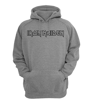 IRON MAIDEN - Logo Black - šedá pánska mikina