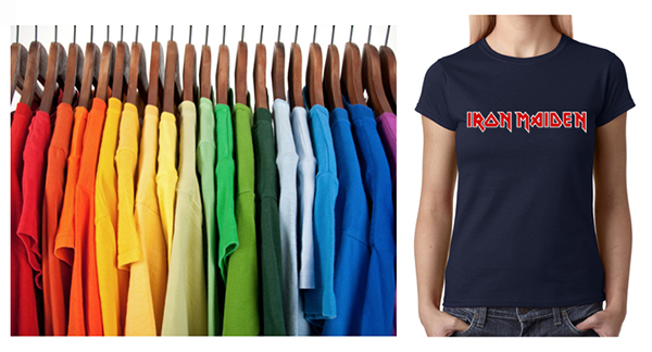 IRON MAIDEN - Logo Red White - farebné dámske tričko