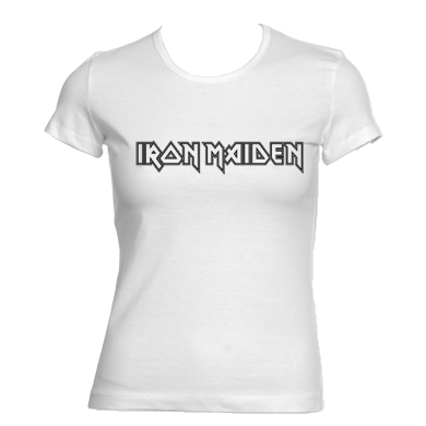 IRON MAIDEN - Logo Black - biele dámske tričko