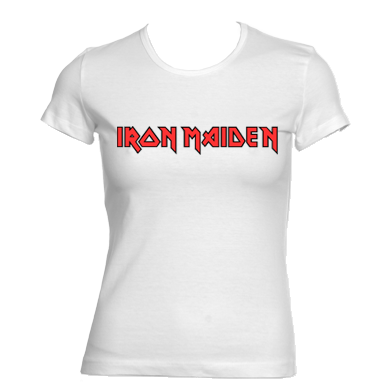IRON MAIDEN - Logo Red Black - biele dámske tričko