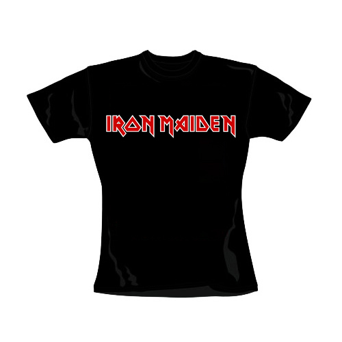 IRON MAIDEN - Logo Red White - čierne dámske tričko