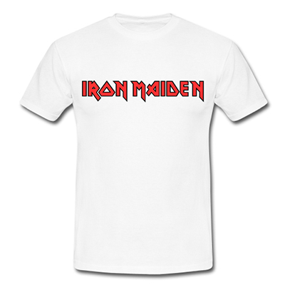 IRON MAIDEN - Logo Red Black - biele detské tričko