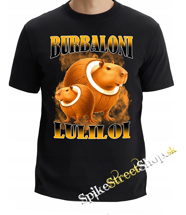 BURBALONI LULILOLI - Italian Brainrot Meme - čierne detské tričko