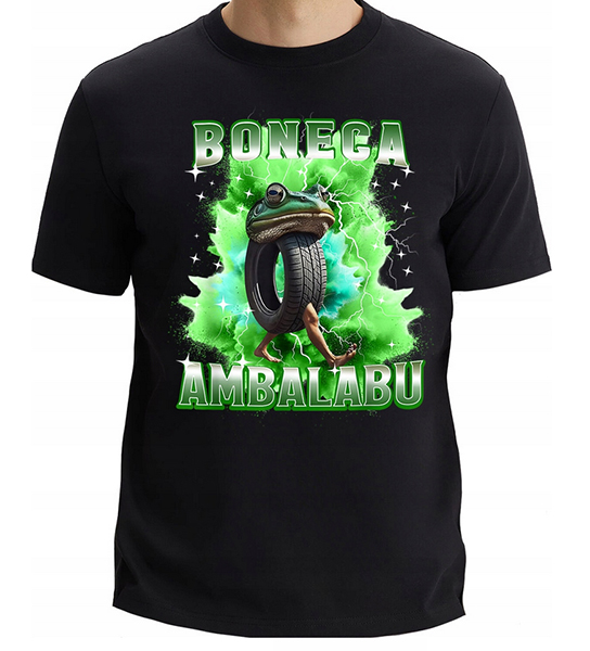 BONECA AMBALABU - Italian Brainrot Meme - čierne pánske tričko