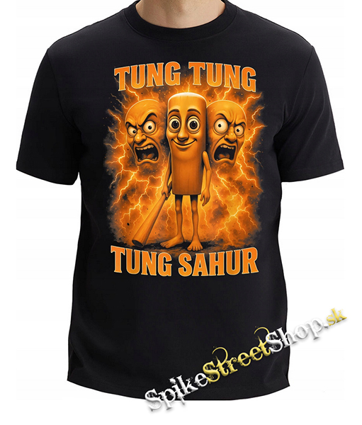 TUNG TUNG TUNG SAHUR - Italian Brainrot Meme - čierne pánske tričko