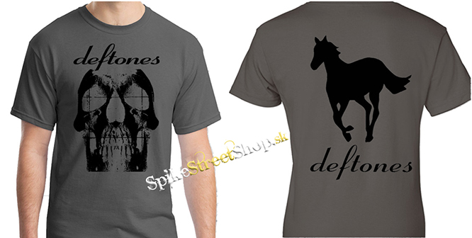 DEFTONES - Skull Black Pony - šedé detské tričko