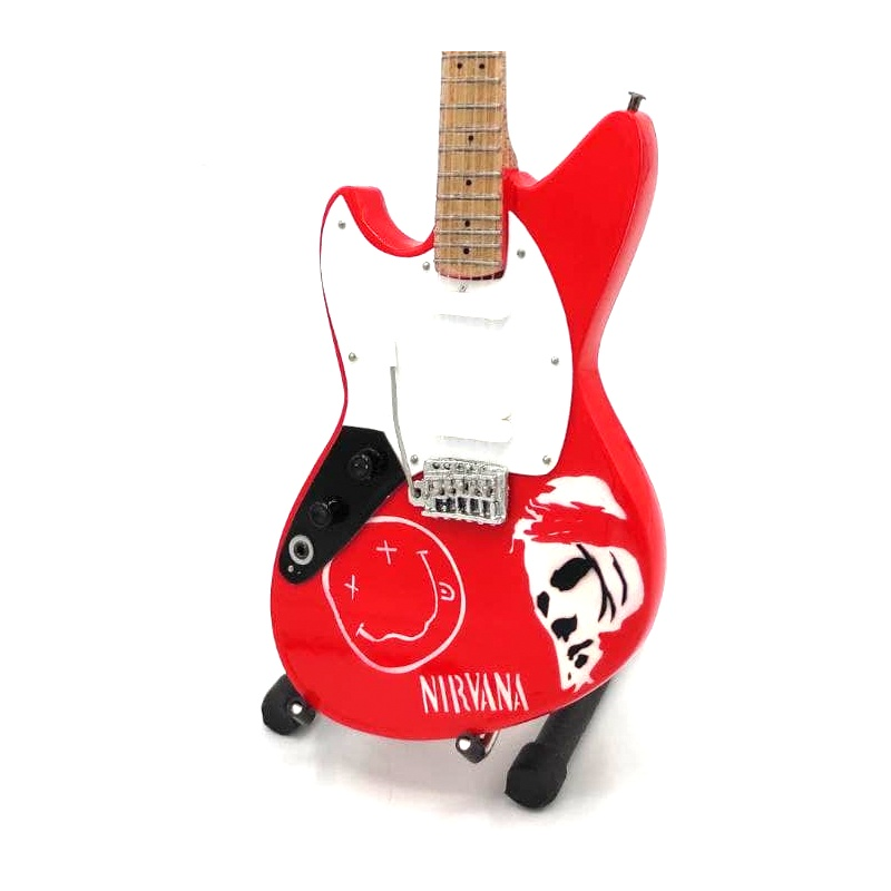 Gitara NIRVANA - KURT COBAIN MGT-5753B Tribute Fender Mustang Red - Mini Guitar USA