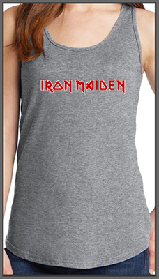 IRON MAIDEN - Logo Red White - Ladies Vest Top - šedé